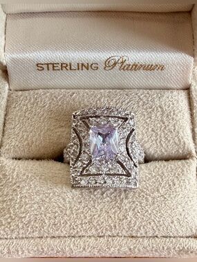 CRISLU Princess Cut CZ Cocktail Ring